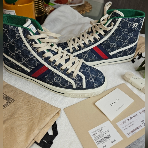 Gently used Denim GG Delave /N.L.P.E/VI Blue Fabric Upper and Rubber Sole B BL - Picture 2 of 10